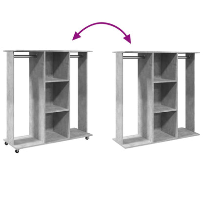 vidaXL Garde-robe avec roues gris béton 102x38x110cm bois d'ingénierie