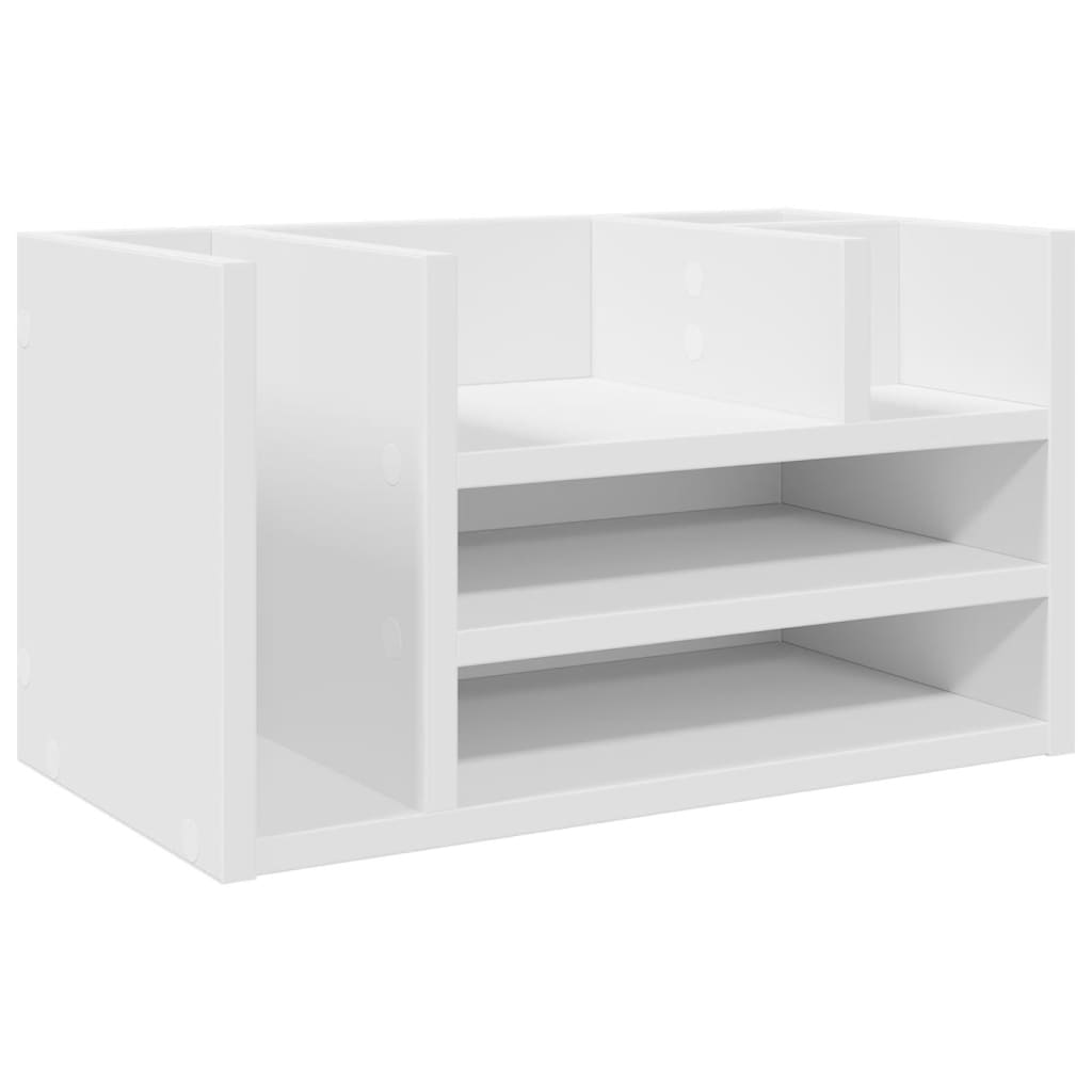 vidaXL Organisateur de bureau blanc 44,5x24x25 cm bois d'ingénierie