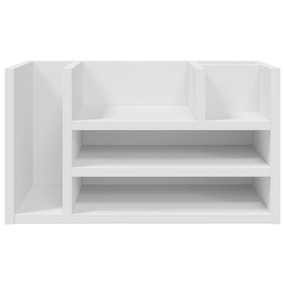 vidaXL Organisateur de bureau blanc 44,5x24x25 cm bois d'ingénierie