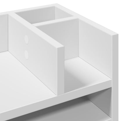 vidaXL Organisateur de bureau blanc 44,5x24x25 cm bois d'ingénierie