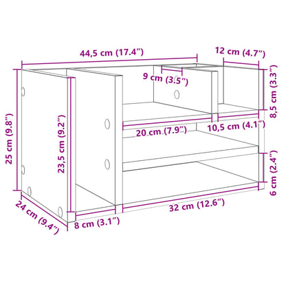 vidaXL Organisateur de bureau blanc 44,5x24x25 cm bois d'ingénierie