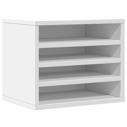 vidaXL Organisateur de bureau blanc 36x26x29,5 cm bois d'ingénierie