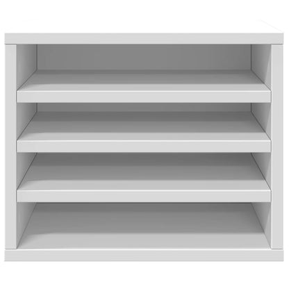 vidaXL Organisateur de bureau blanc 36x26x29,5 cm bois d'ingénierie