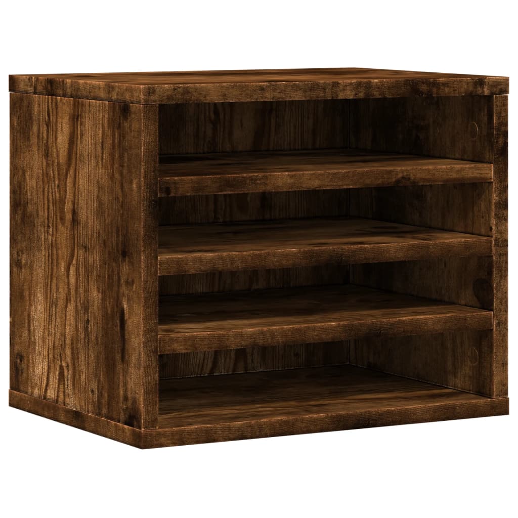 vidaXL Organisateur de bureau chêne fumé 36x26x29,5 cm