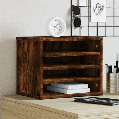 vidaXL Organisateur de bureau chêne fumé 36x26x29,5 cm