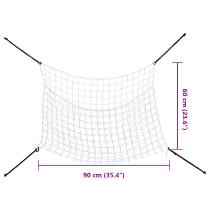 vidaXL Filets à foin 2 pcs rectangulaire blanc 90x60 cm PP