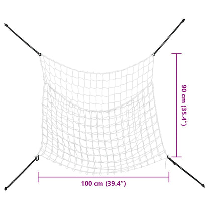 vidaXL Filets à foin 2 pcs rectangulaire blanc 100x90 cm PP