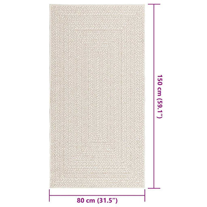 vidaXL Tapis ZIZUR crème 80x150 cm aspect de jute intérieur extérieur