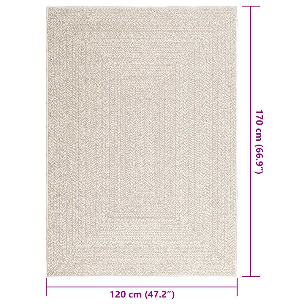 vidaXL Tapis ZIZUR crème 120x170 cm aspect de jute intérieur extérieur