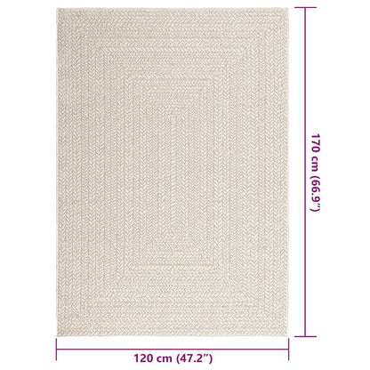 vidaXL Tapis ZIZUR crème 120x170 cm aspect de jute intérieur extérieur