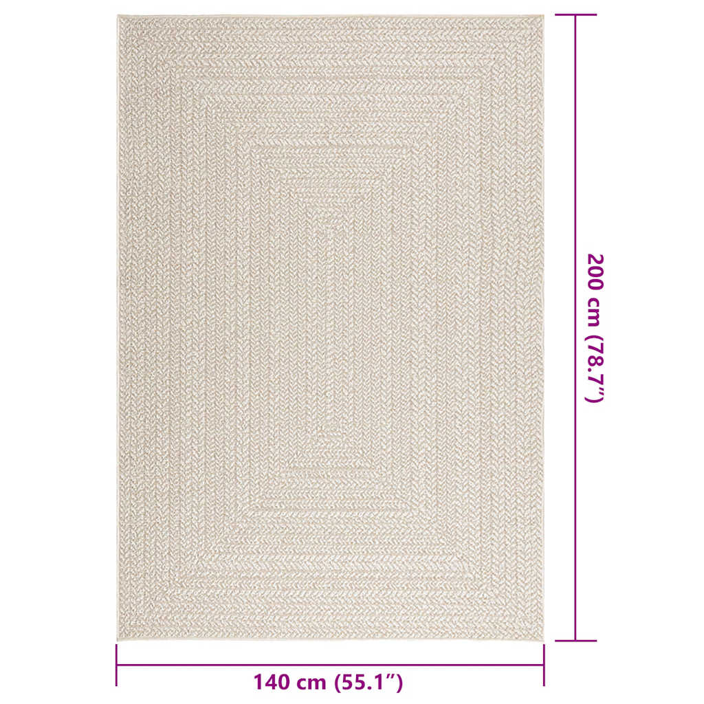 vidaXL Tapis ZIZUR crème 140x200 cm aspect de jute intérieur extérieur