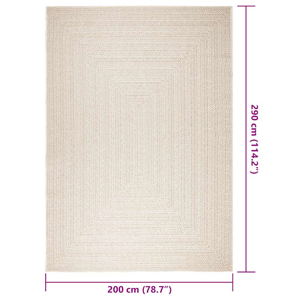 vidaXL Tapis ZIZUR crème 200x290 cm aspect de jute intérieur extérieur