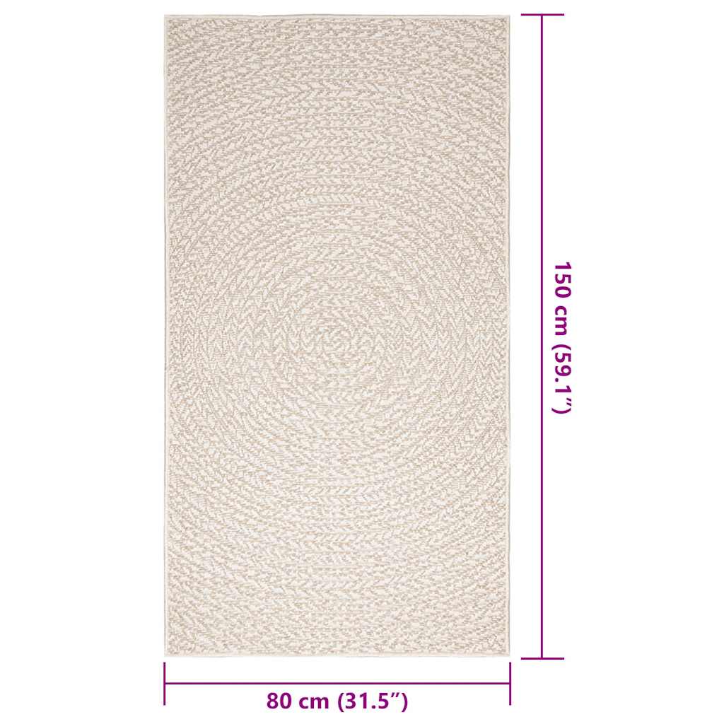 vidaXL Tapis ZIZUR crème 80x150 cm aspect de jute intérieur extérieur