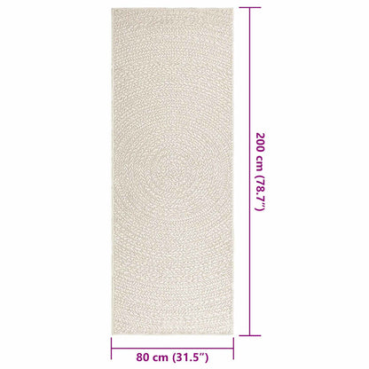 vidaXL Tapis ZIZUR crème 80x200 cm aspect de jute intérieur extérieur