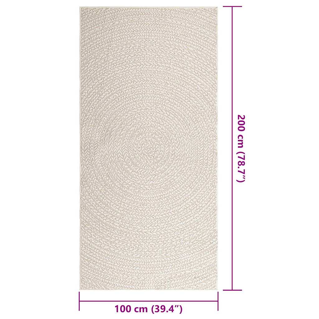 vidaXL Tapis ZIZUR crème 100x200 cm aspect de jute intérieur extérieur