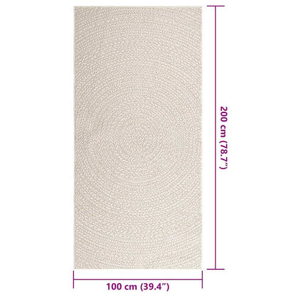 vidaXL Tapis ZIZUR crème 100x200 cm aspect de jute intérieur extérieur