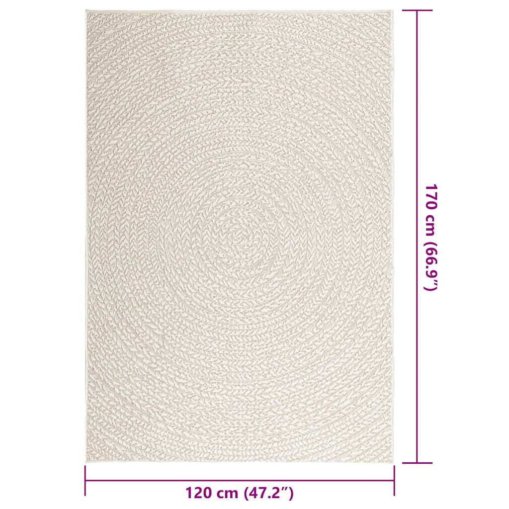 vidaXL Tapis ZIZUR crème 120x170 cm aspect de jute intérieur extérieur