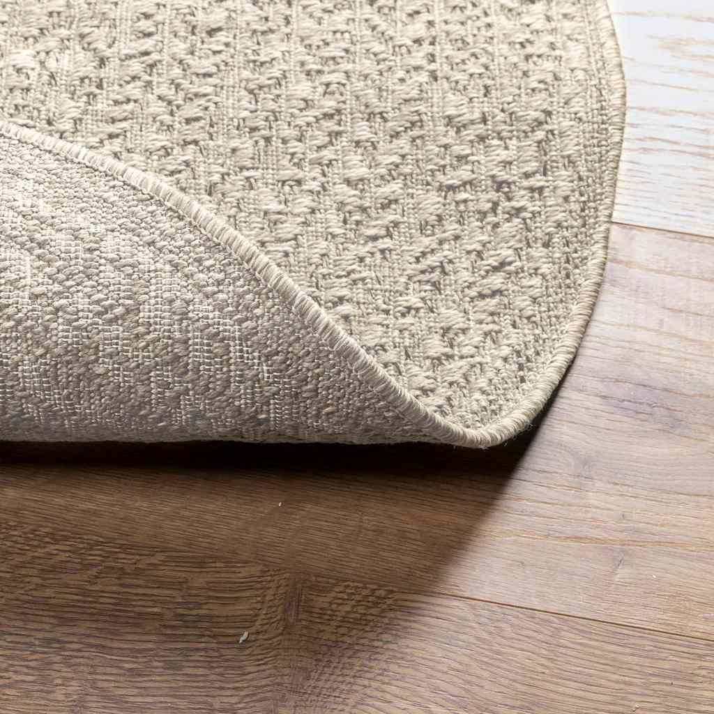vidaXL Tapis ZIZUR crème Ø 120cm aspect de jute intérieur et extérieur