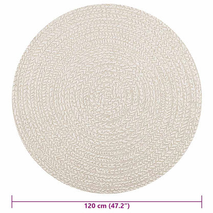 vidaXL Tapis ZIZUR crème Ø 120cm aspect de jute intérieur et extérieur