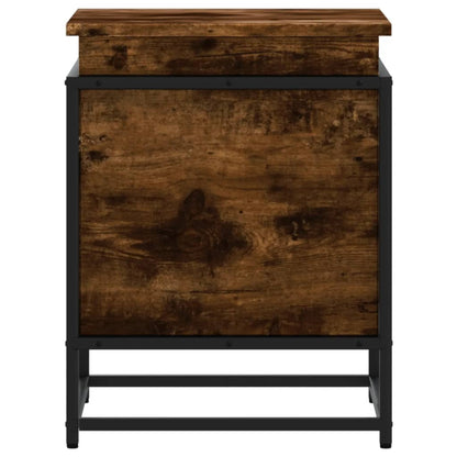 vidaXL Boîte de rangement avec couvercle chêne fumé bois d'ingénierie