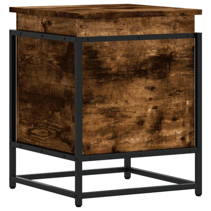 vidaXL Boîte de rangement avec couvercle chêne fumé bois d'ingénierie