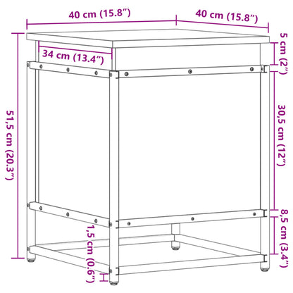 vidaXL Boîte de rangement avec couvercle chêne fumé bois d'ingénierie