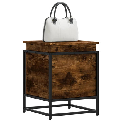 vidaXL Boîte de rangement avec couvercle chêne fumé bois d'ingénierie