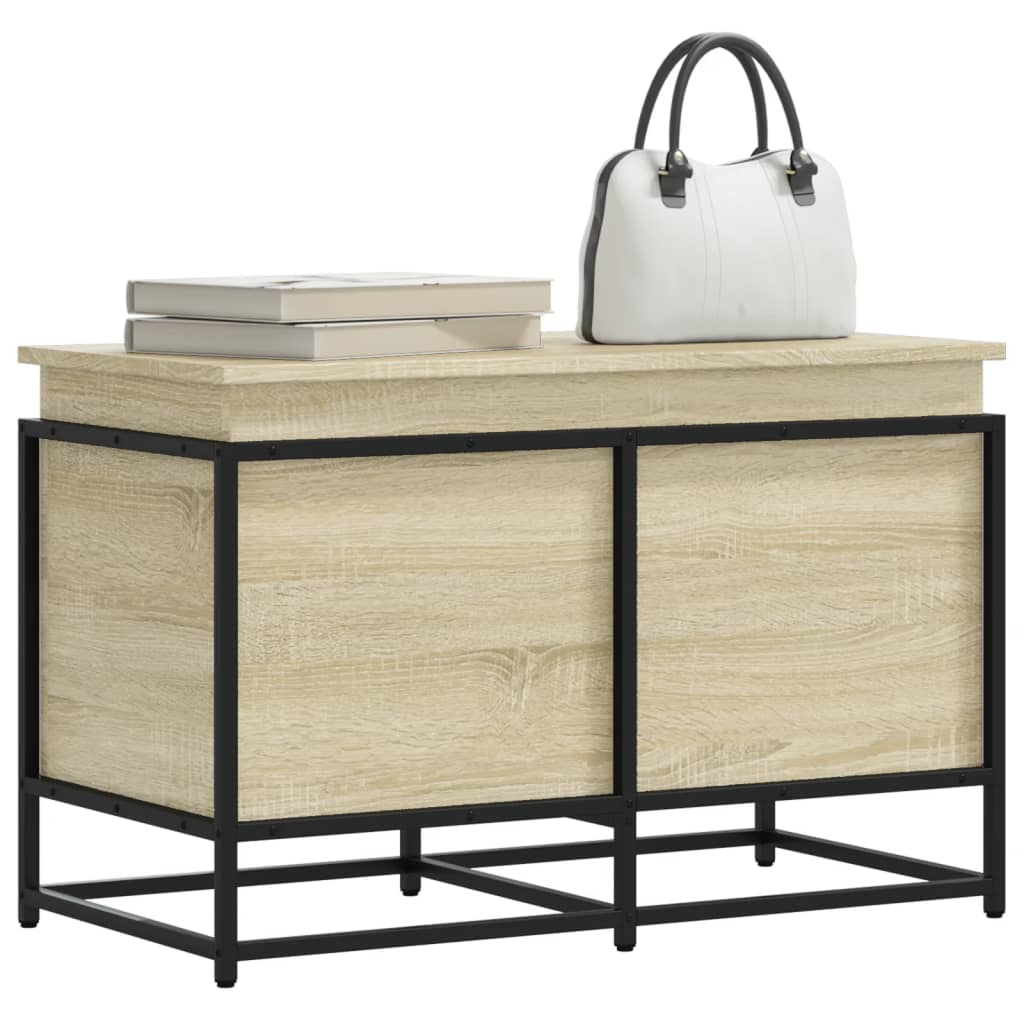 vidaXL Boîte de rangement avec couvercle chêne sonoma bois ingénierie