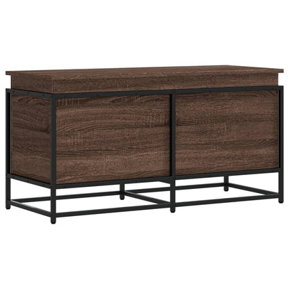 vidaXL Boîte de rangement avec couvercle chêne marron bois ingénierie