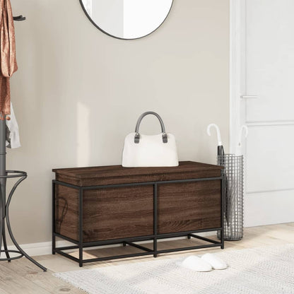 vidaXL Boîte de rangement avec couvercle chêne marron bois ingénierie