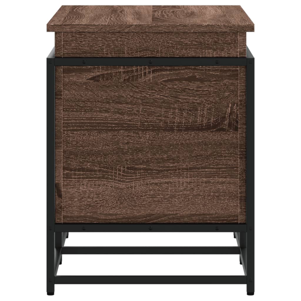 vidaXL Boîte de rangement avec couvercle chêne marron bois ingénierie