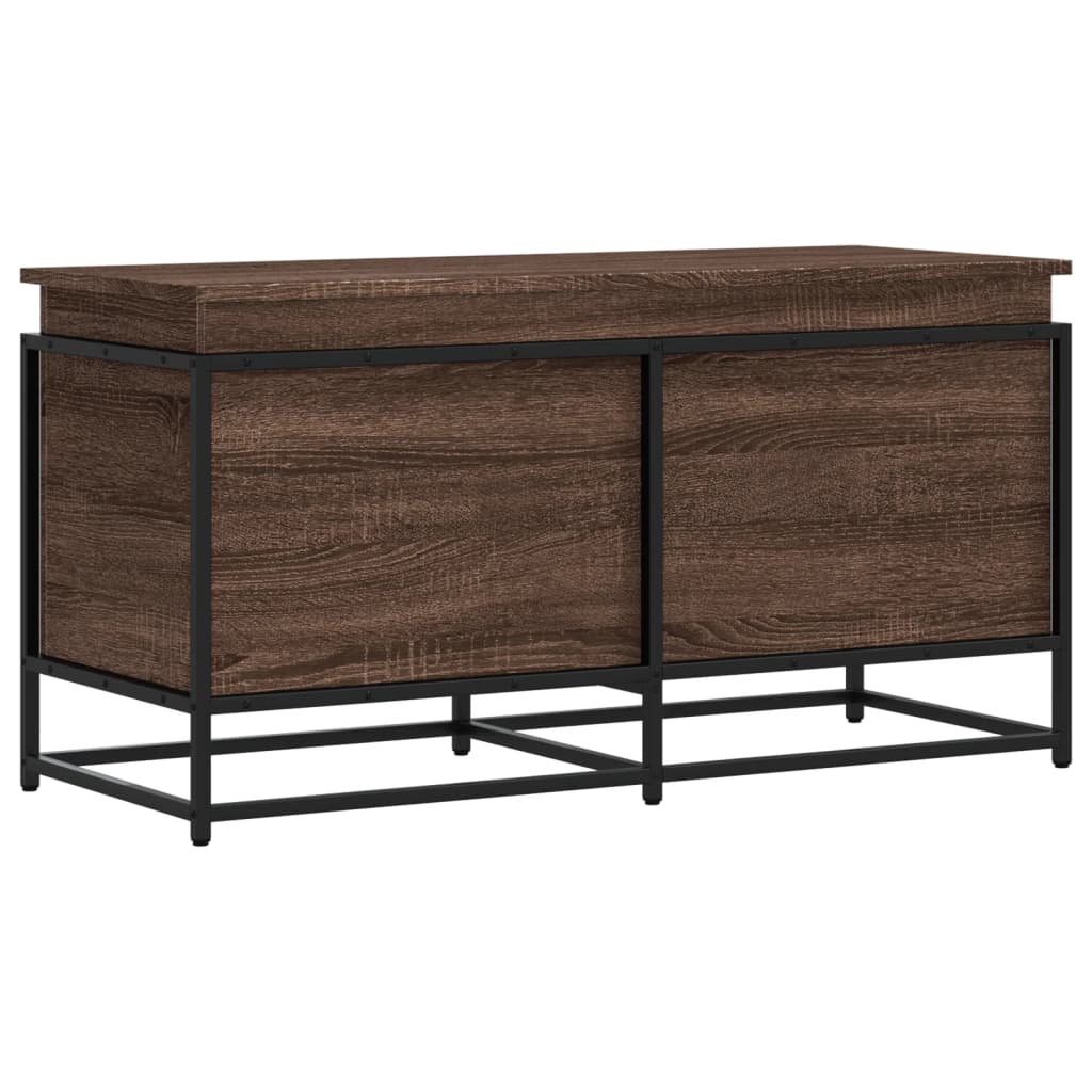 vidaXL Boîte de rangement avec couvercle chêne marron bois ingénierie