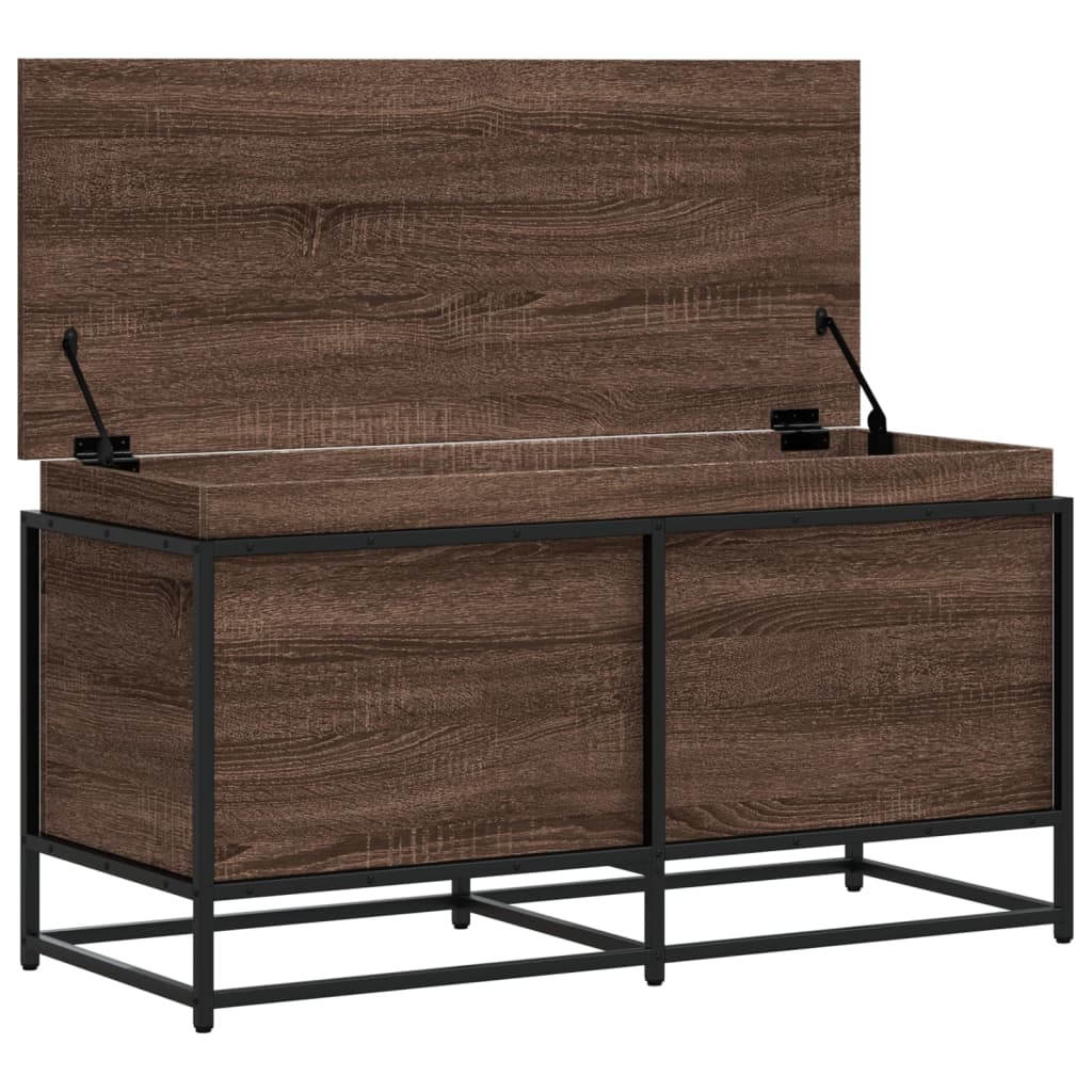 vidaXL Boîte de rangement avec couvercle chêne marron bois ingénierie