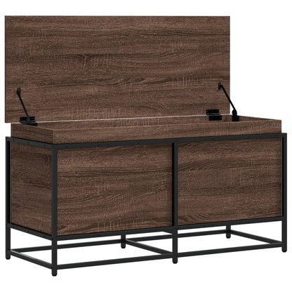 vidaXL Boîte de rangement avec couvercle chêne marron bois ingénierie