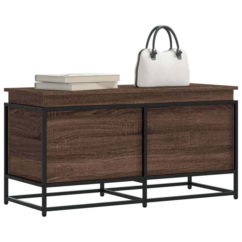 vidaXL Boîte de rangement avec couvercle chêne marron bois ingénierie