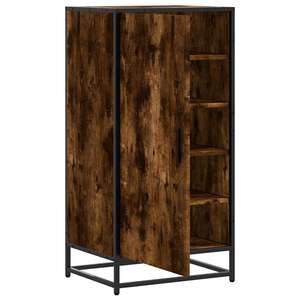 vidaXL Étagère à chaussures chêne fumé 48x38x97,5 cm bois d'ingénierie