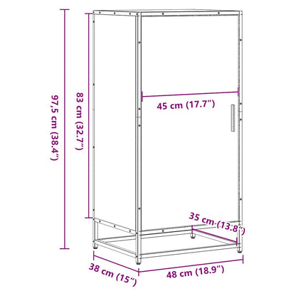 vidaXL Étagère à chaussures chêne fumé 48x38x97,5 cm bois d'ingénierie