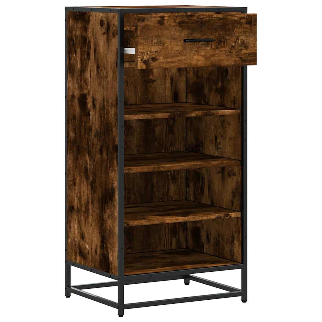 vidaXL Étagère à chaussures chêne fumé 48x38x97,5 cm bois d'ingénierie