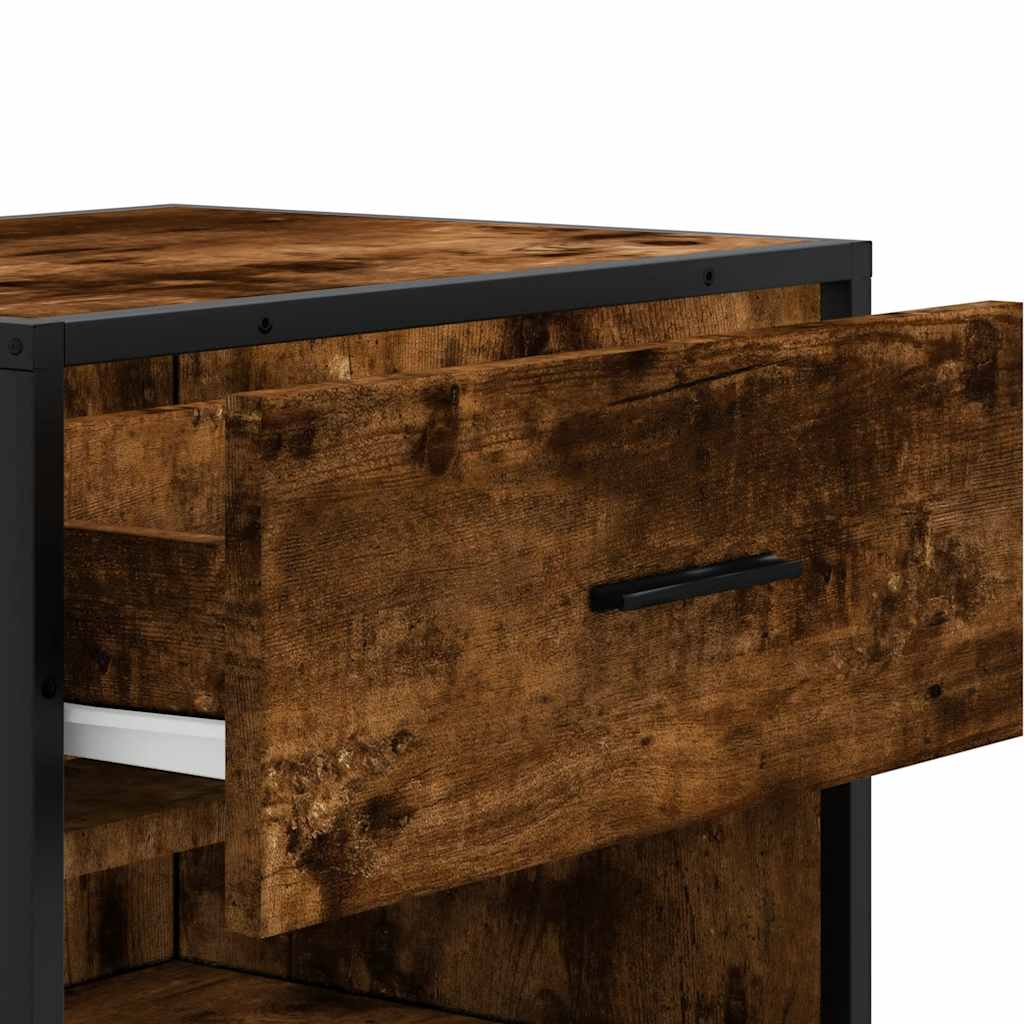 vidaXL Étagère à chaussures chêne fumé 48x38x97,5 cm bois d'ingénierie