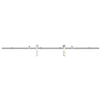 vidaXL Kit fixation porte coulissante 200 cm Acier inoxydable Argenté