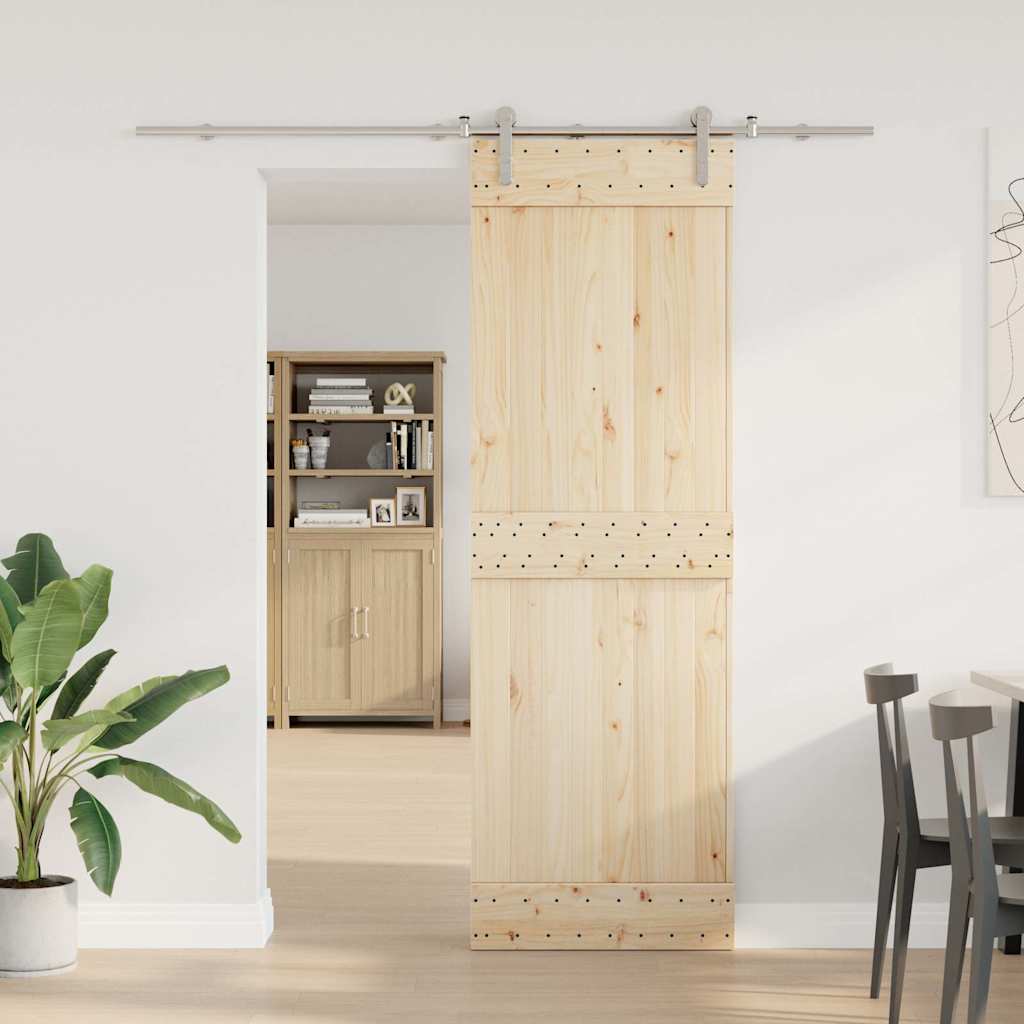 vidaXL Kit fixation porte coulissante 200 cm Acier inoxydable Argenté