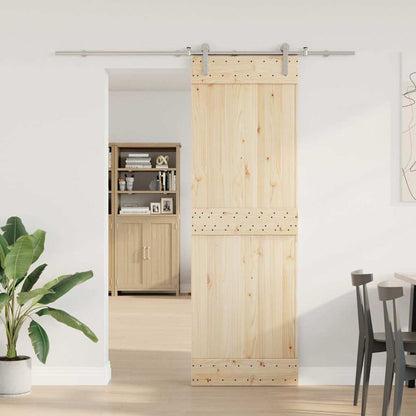 vidaXL Kit fixation porte coulissante 200 cm Acier inoxydable Argenté