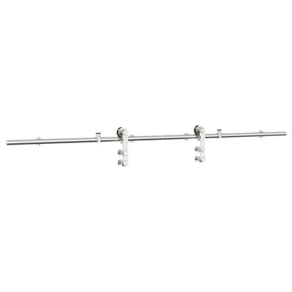 vidaXL Kit fixation porte coulissante 200 cm Acier inoxydable Argenté