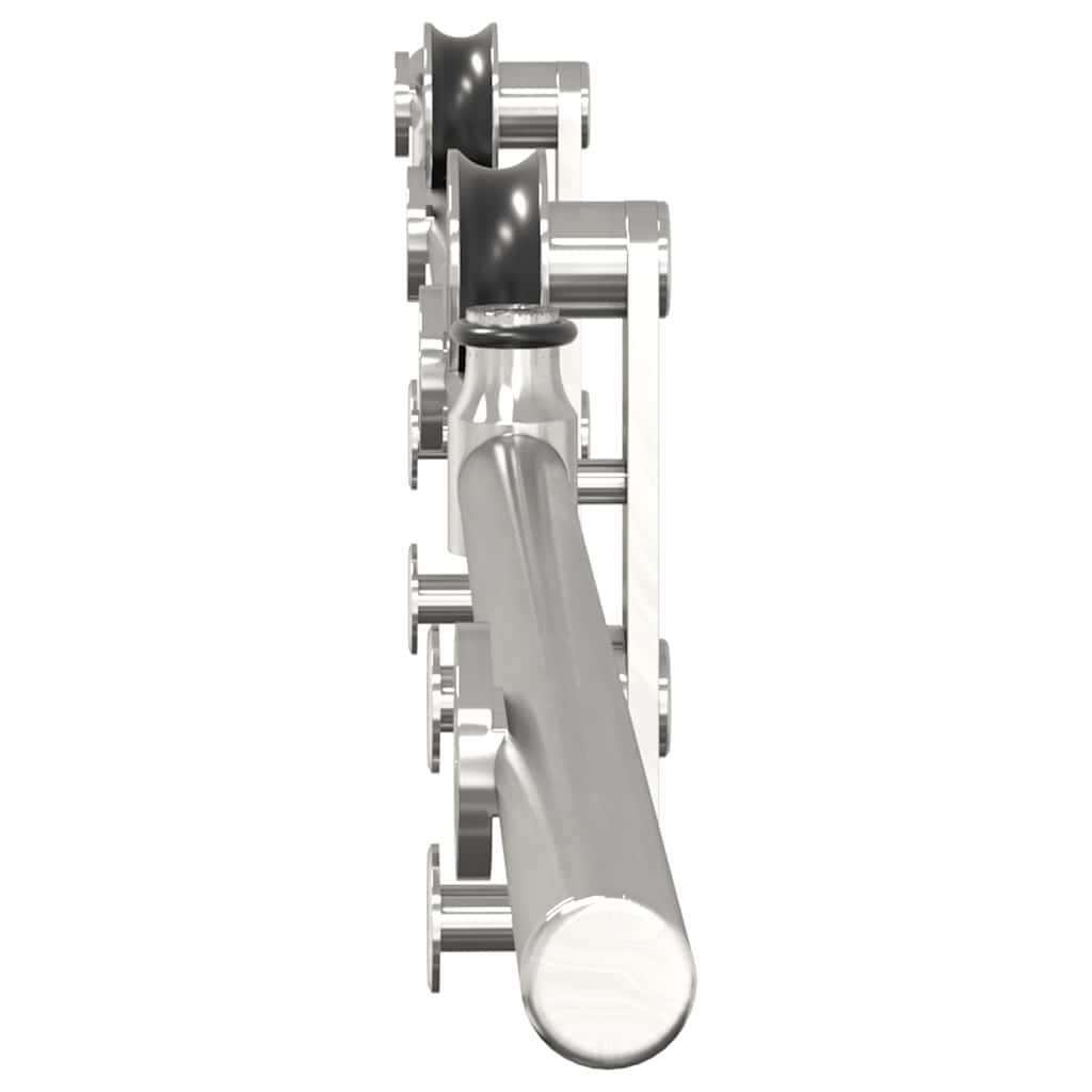 vidaXL Kit fixation porte coulissante 200 cm Acier inoxydable Argenté