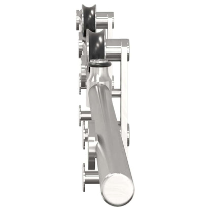 vidaXL Kit fixation porte coulissante 200 cm Acier inoxydable Argenté