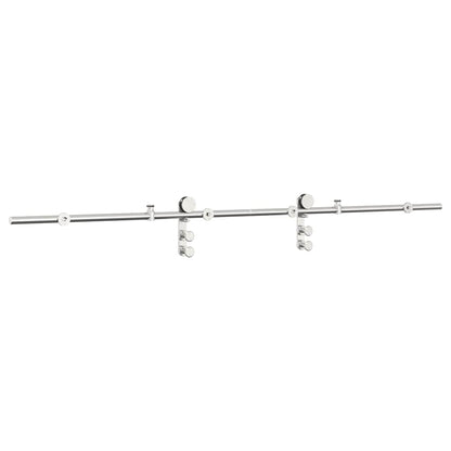vidaXL Kit fixation porte coulissante 200 cm Acier inoxydable Argenté
