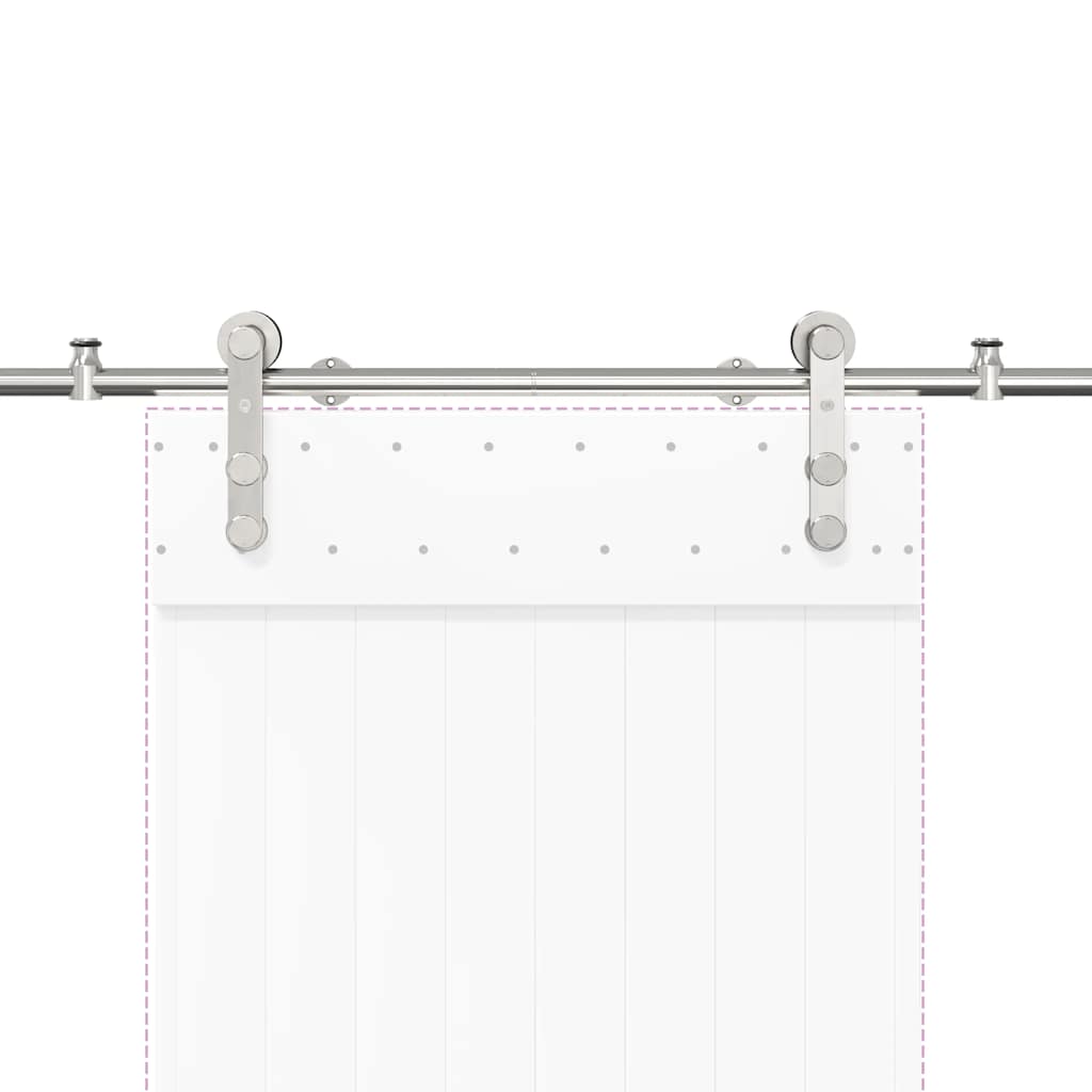 vidaXL Kit fixation porte coulissante 200 cm Acier inoxydable Argenté
