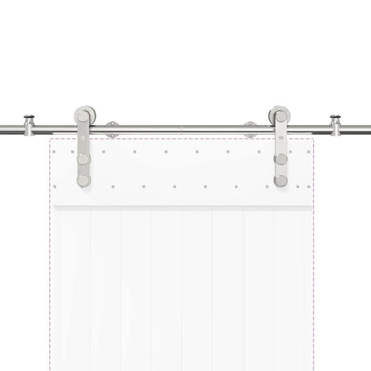 vidaXL Kit fixation porte coulissante 200 cm Acier inoxydable Argenté