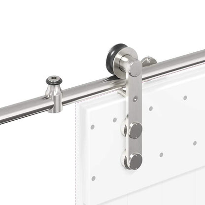 vidaXL Kit fixation porte coulissante 200 cm Acier inoxydable Argenté