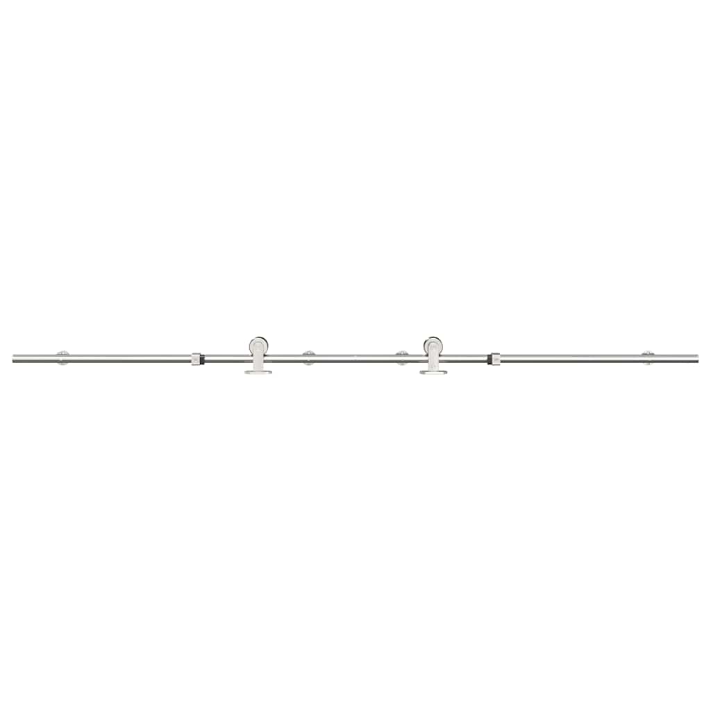 vidaXL Kit fixation porte coulissante 200 cm Acier inoxydable Argenté